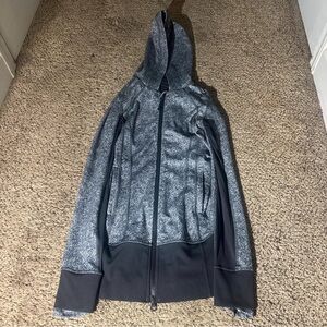 lululemon athletica Black and Gray Hooded Jacket